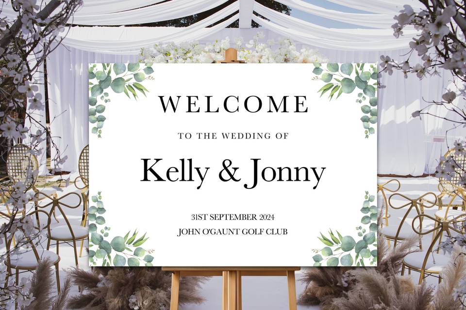 Eucalyptus Welcome Sign