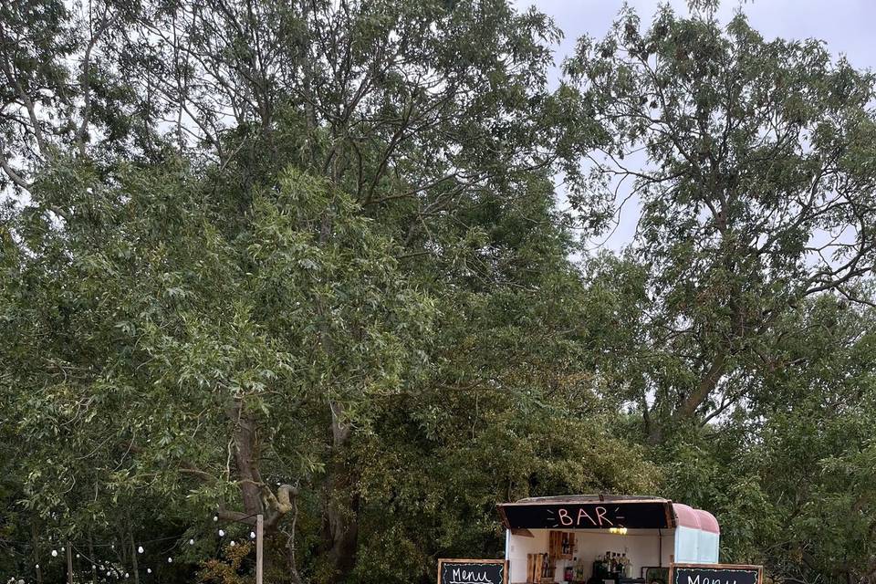 Horse box wedding set up
