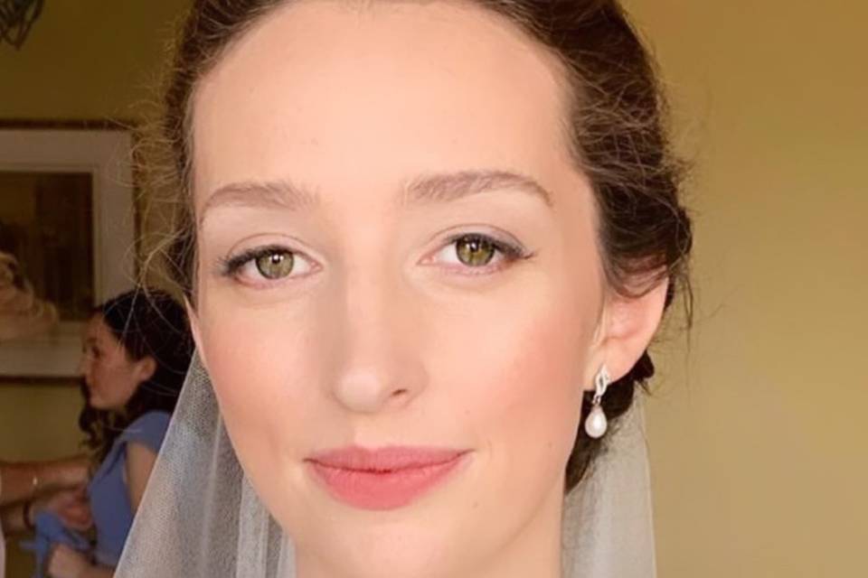 Wedding makeup at lake Vrynwy