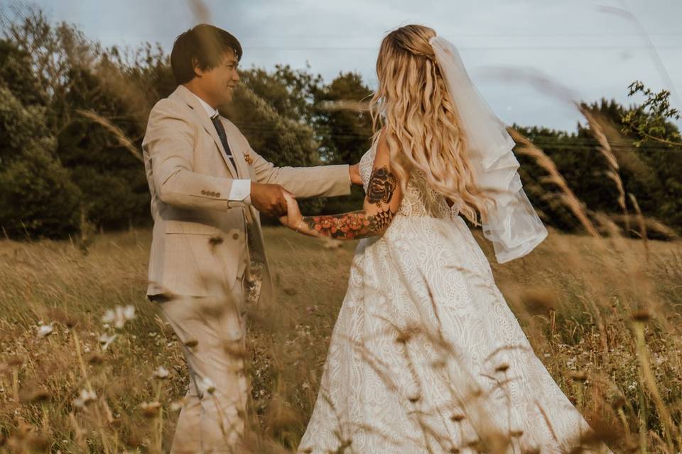 Wild fields of Upwaltham Barns