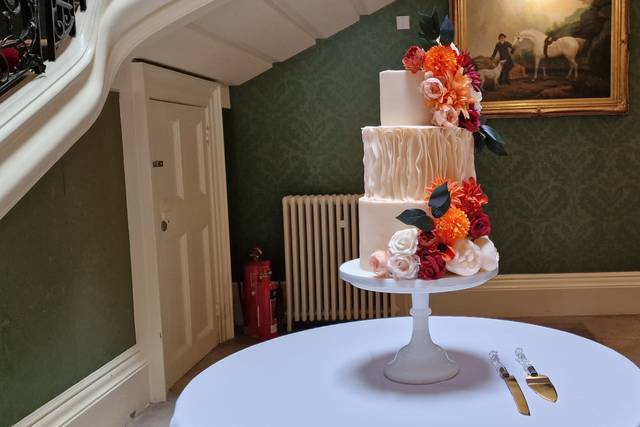 3-Tier Floral wedding Cake