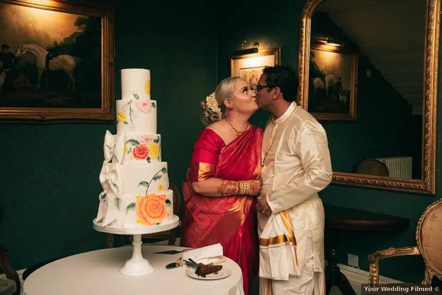 4-Tier Hand painted Wedding Ca