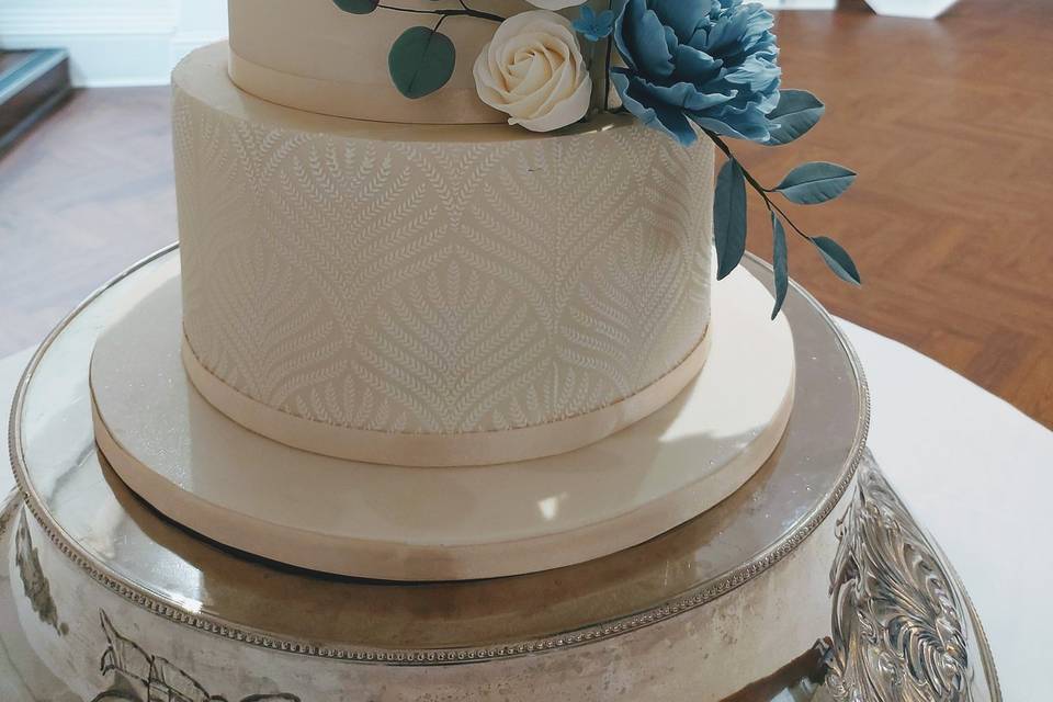 Three-tier wedding cake