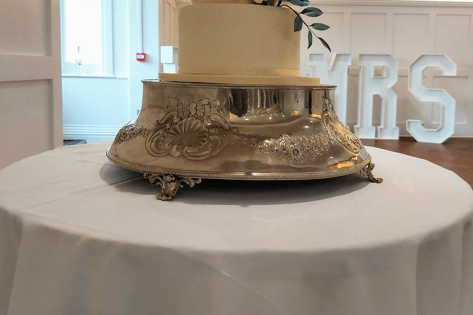 Three-tier wedding cake