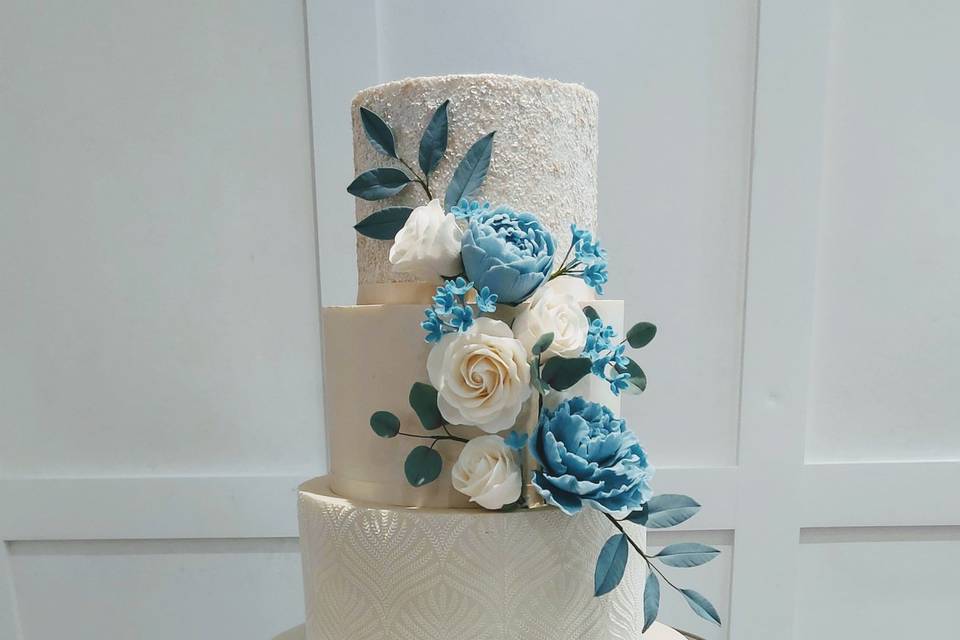 Three-tier wedding cake