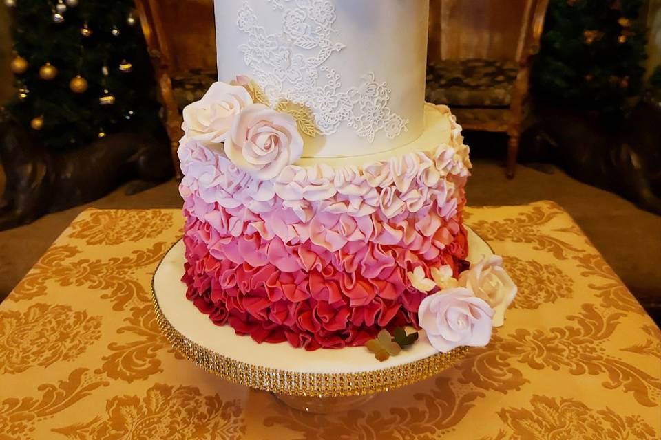 Two-tier wedding cake