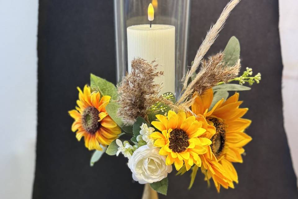 Gold tall hurricane vase stand