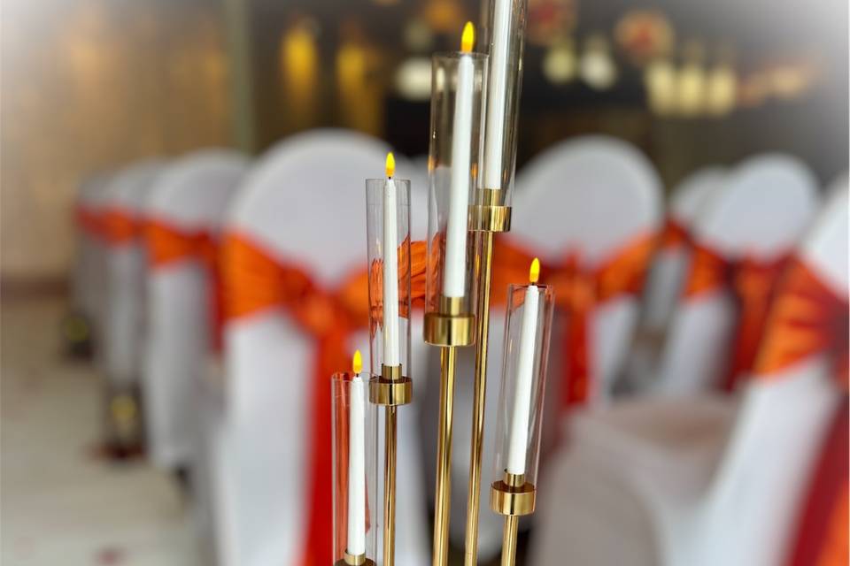 Gold candle stand