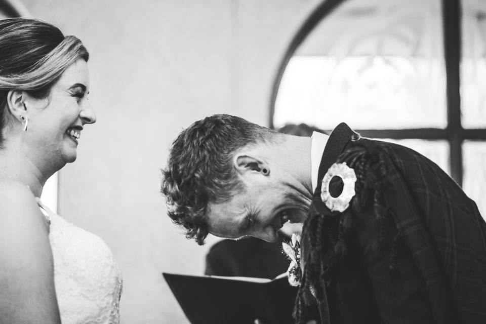 Laughter during the ceremony