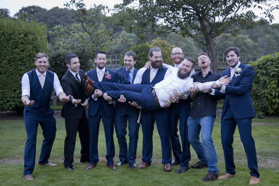 The groom and his friends