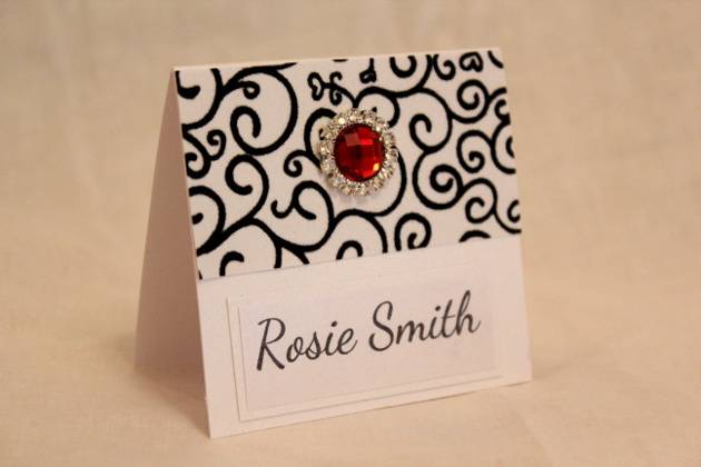 Ruby swirl place card