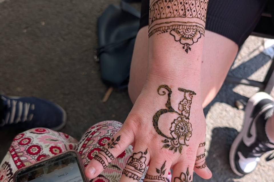 Letter R Henna Design