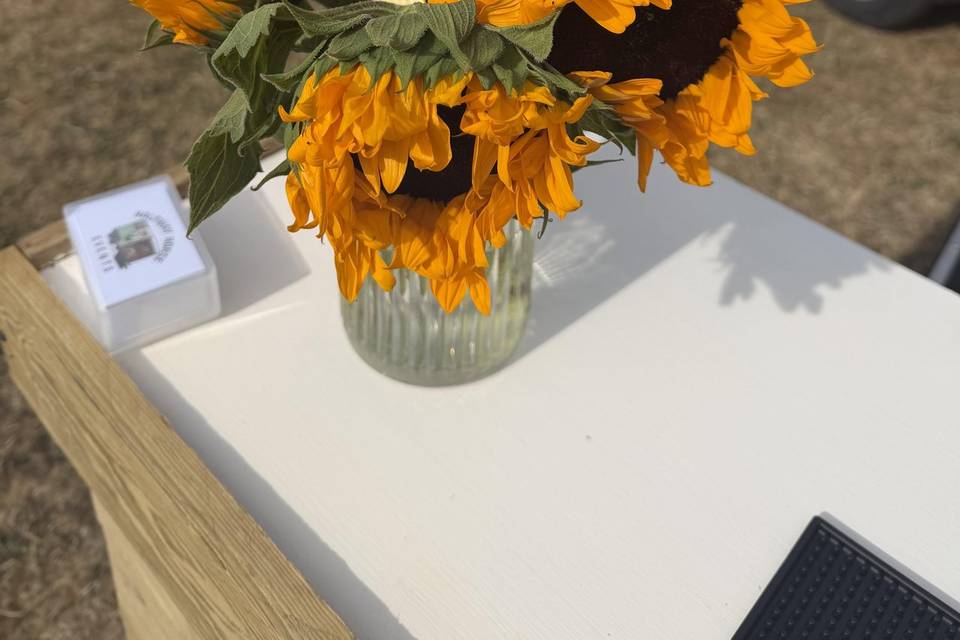 Fresh flowers for the bar