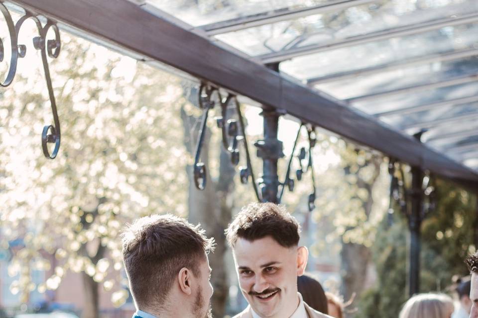 Groom at wedding