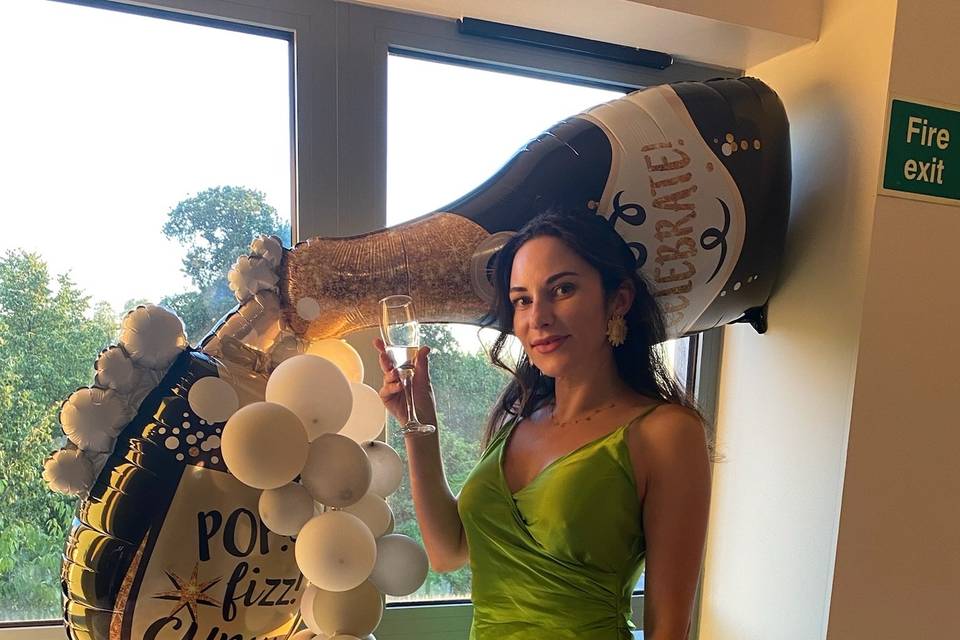 Standing with balloon decor