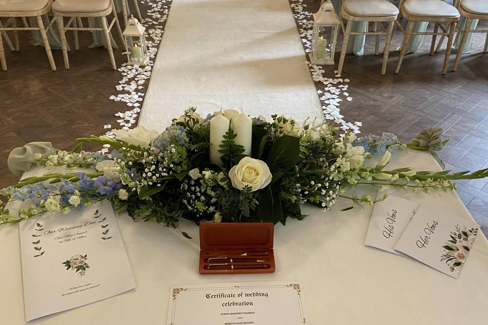 Vows & certificate ready