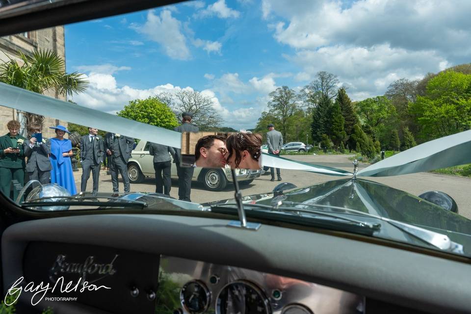 Beamish Hall Wedding Car mirro