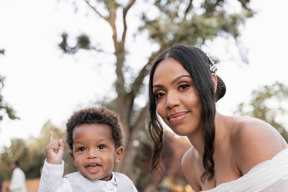 Bride and her son