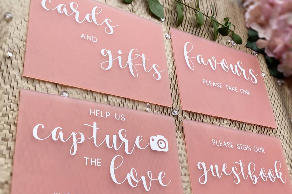 Acrylic wedding signs