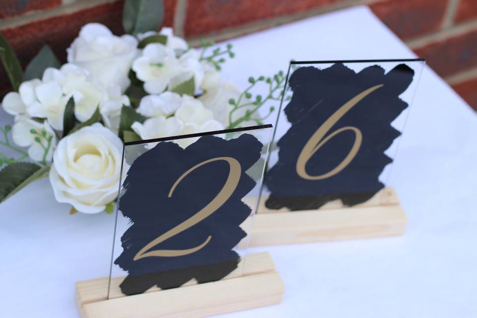 Acrylic table numbers