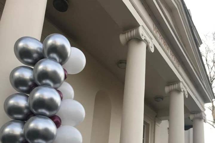 Balloons on steps