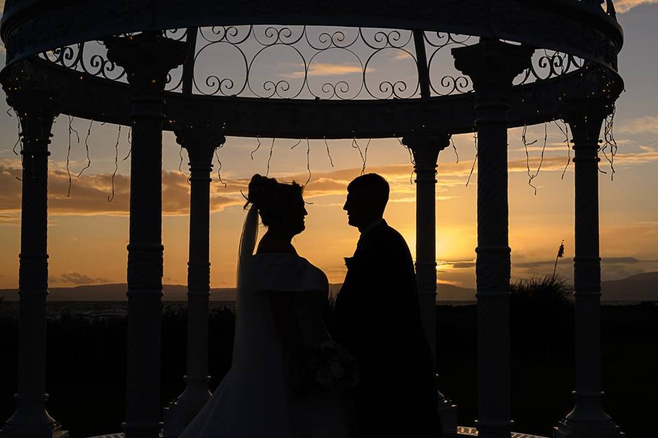 Bride and groom silhouette
