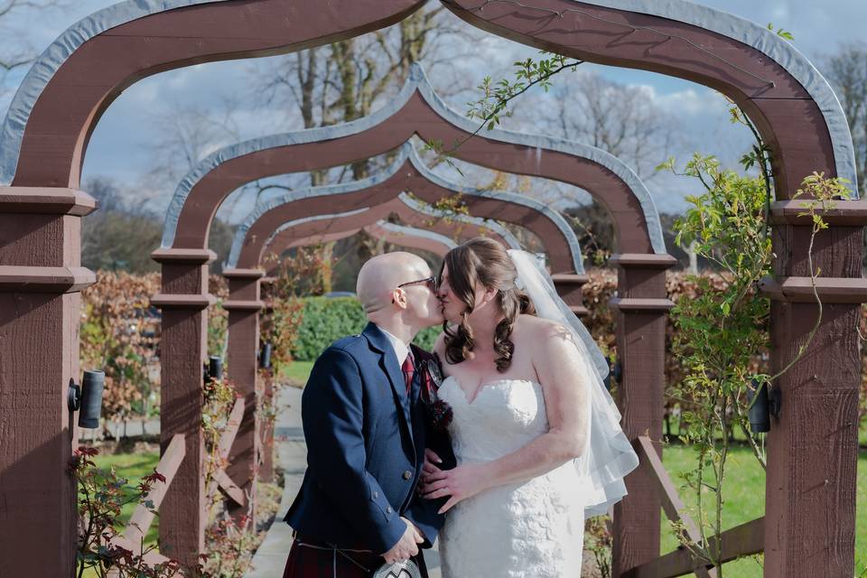 Second kiss as newlyweds