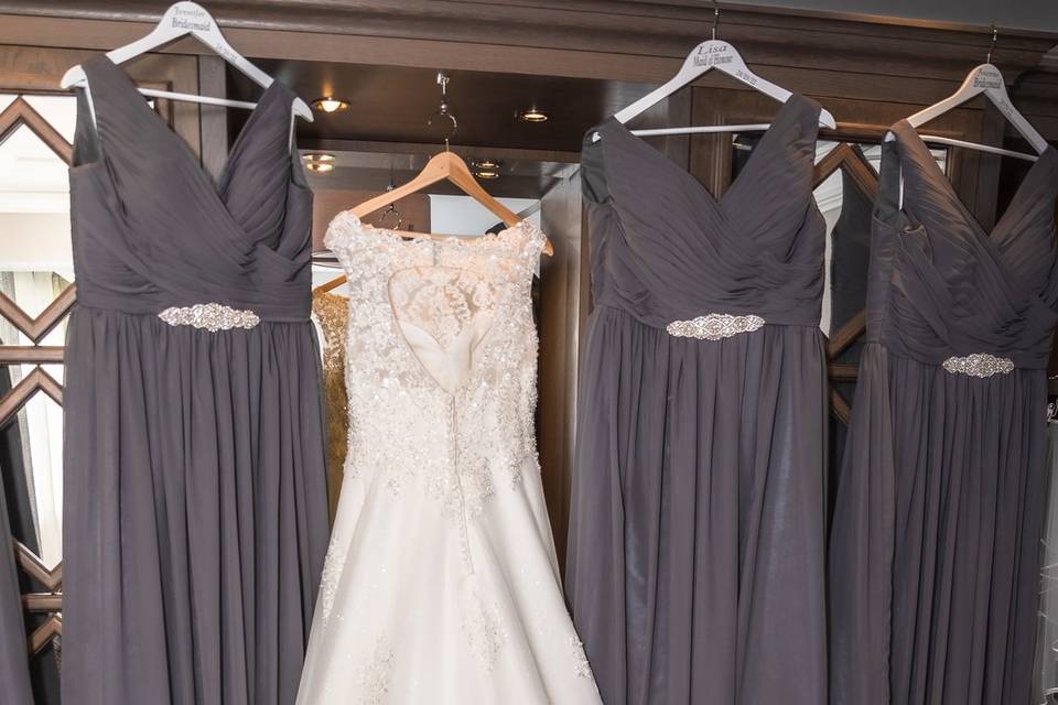 Bride and bridesmaids dress