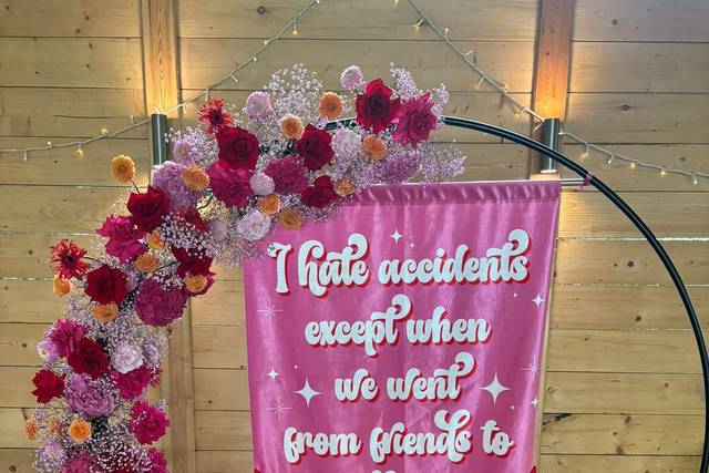 Velvet wedding banner