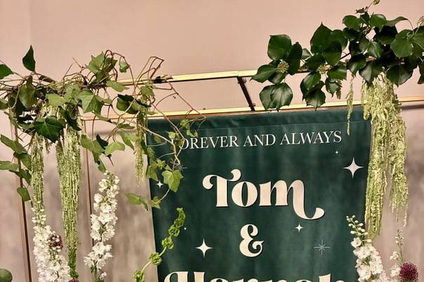 Velvet wedding banner
