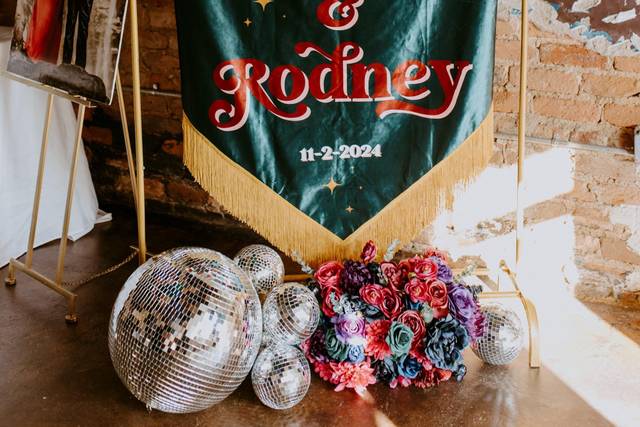 Velvet wedding banner