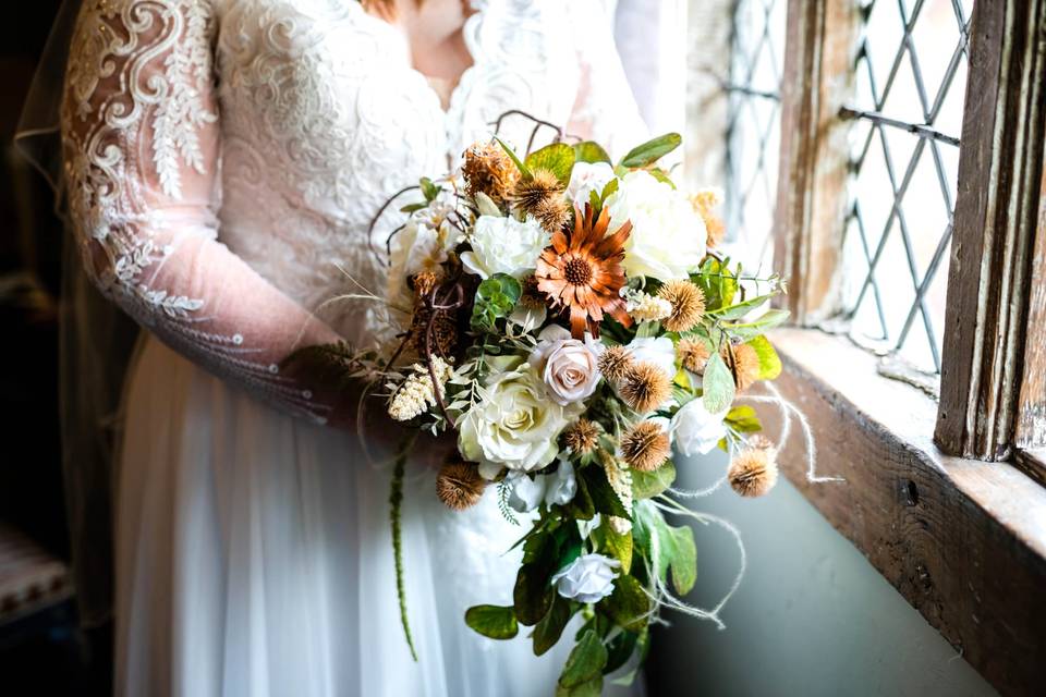 Bride with beautiful bouquet