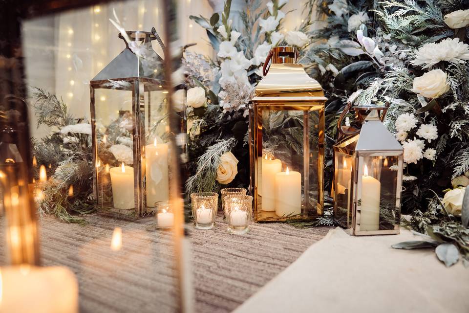 A table laid for the wedding