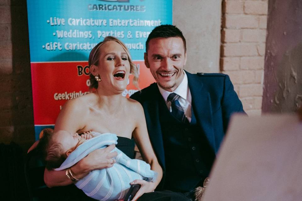 Wedding Caricature reaction