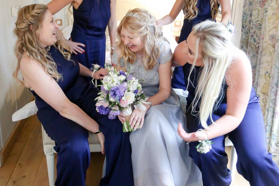 Bride and laughter