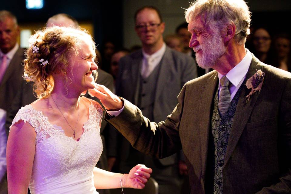 Bride and father