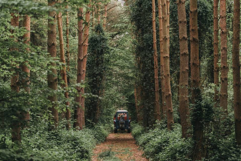 Bride on the Tractor!