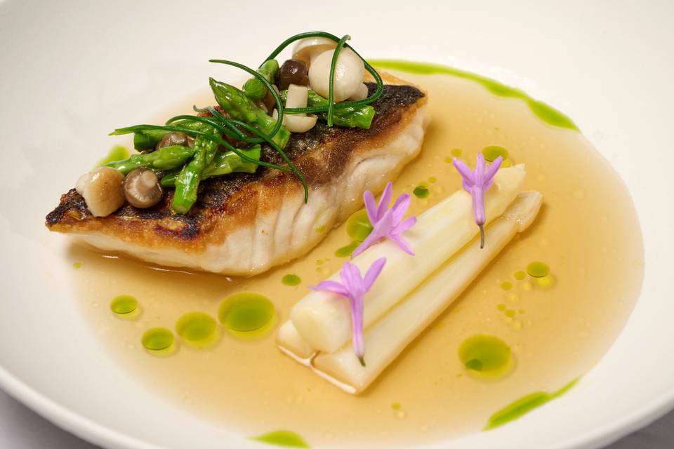 Halibut dish