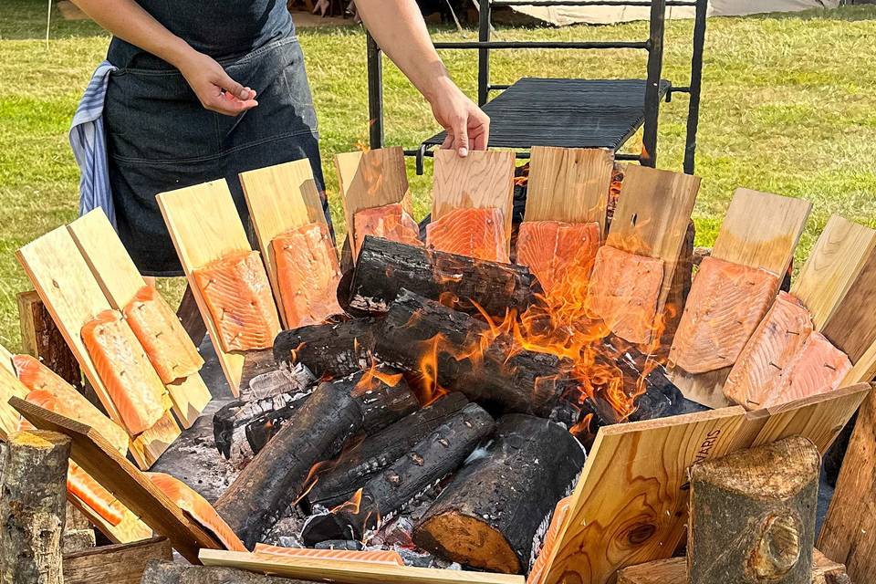 Tending to the Salmon