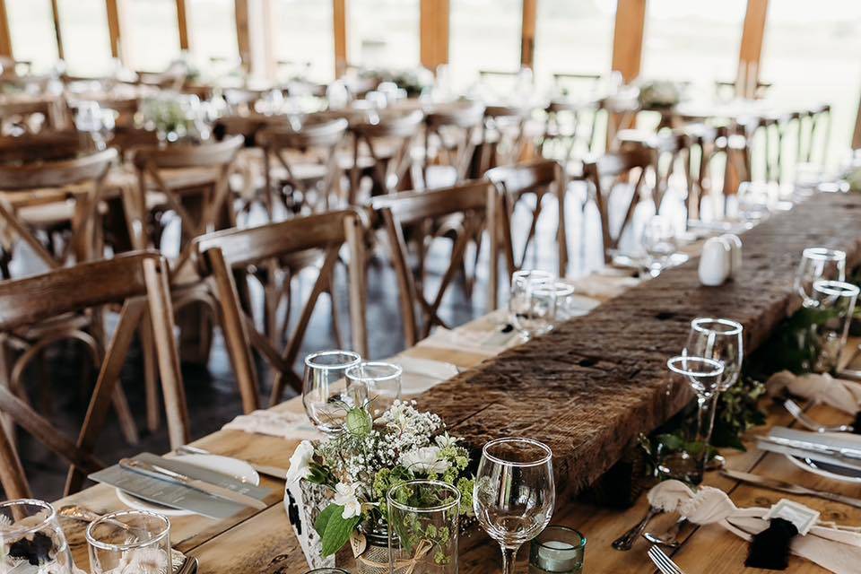 Trestle tables with sleepers