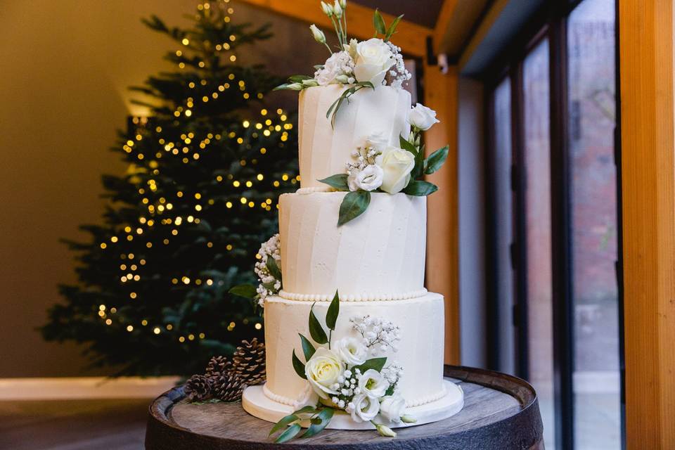 Christmas wedding cake