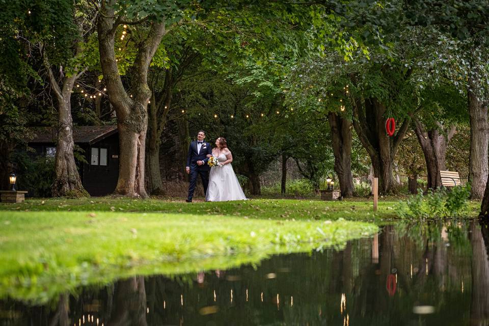Ceremony done, outside walking
