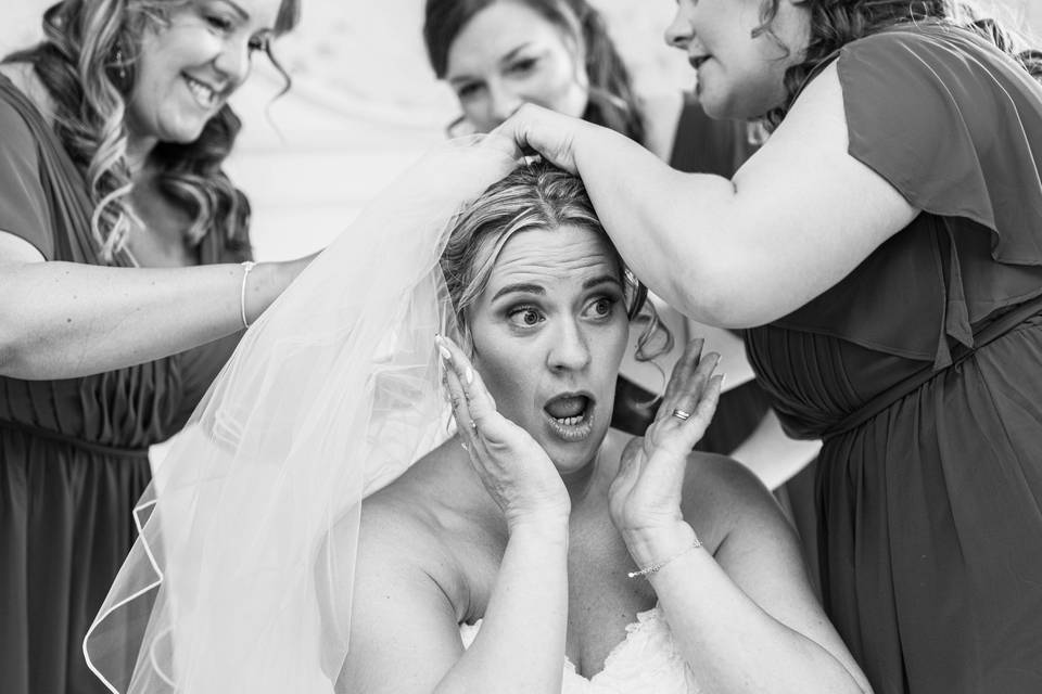 Bride getting ready