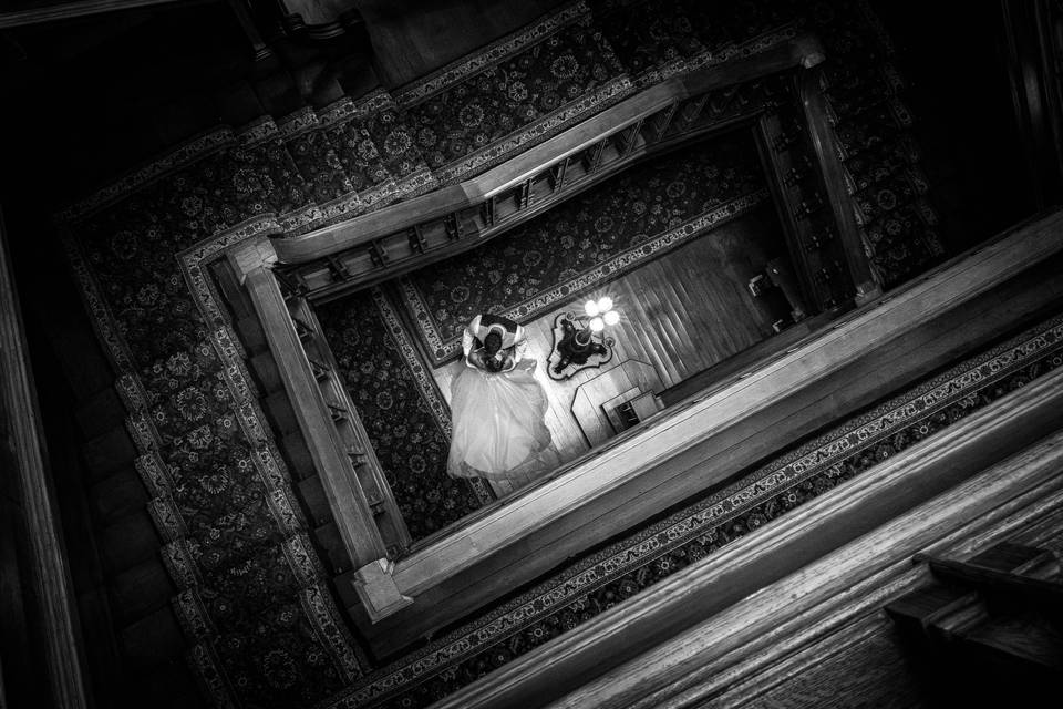 Happy bride and groom