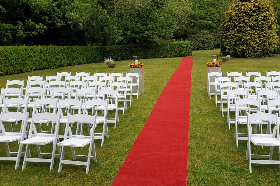 Garden Ceremony Red Carpet