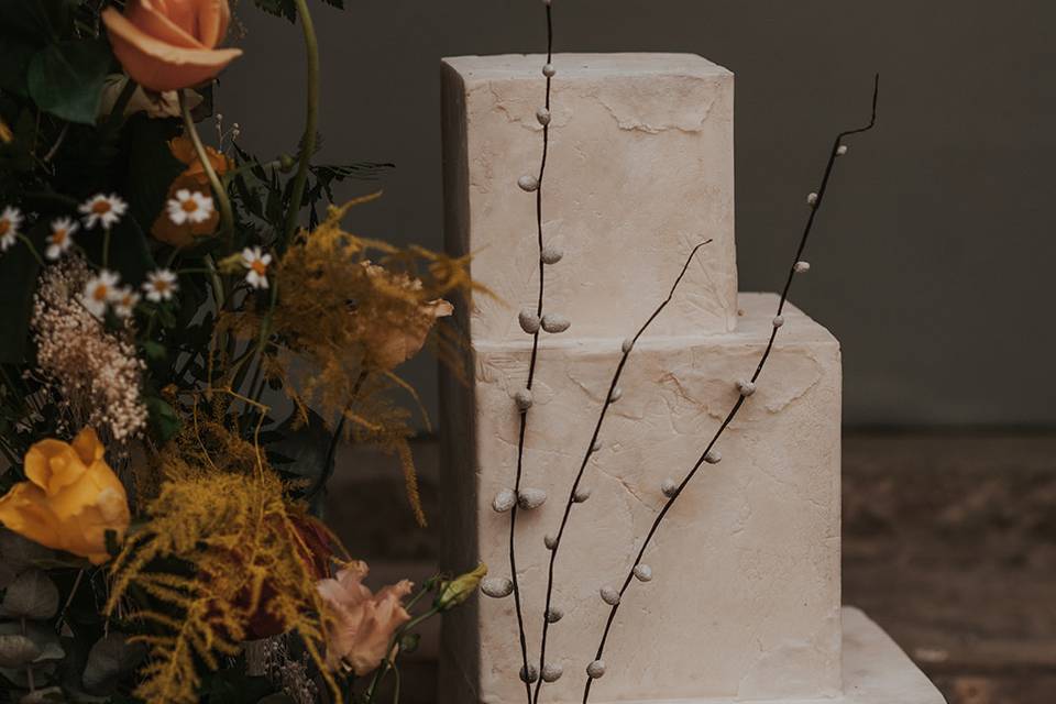 Stone effect wedding cake