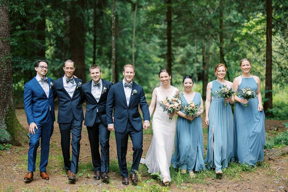 Bridesmaids and groomsmen