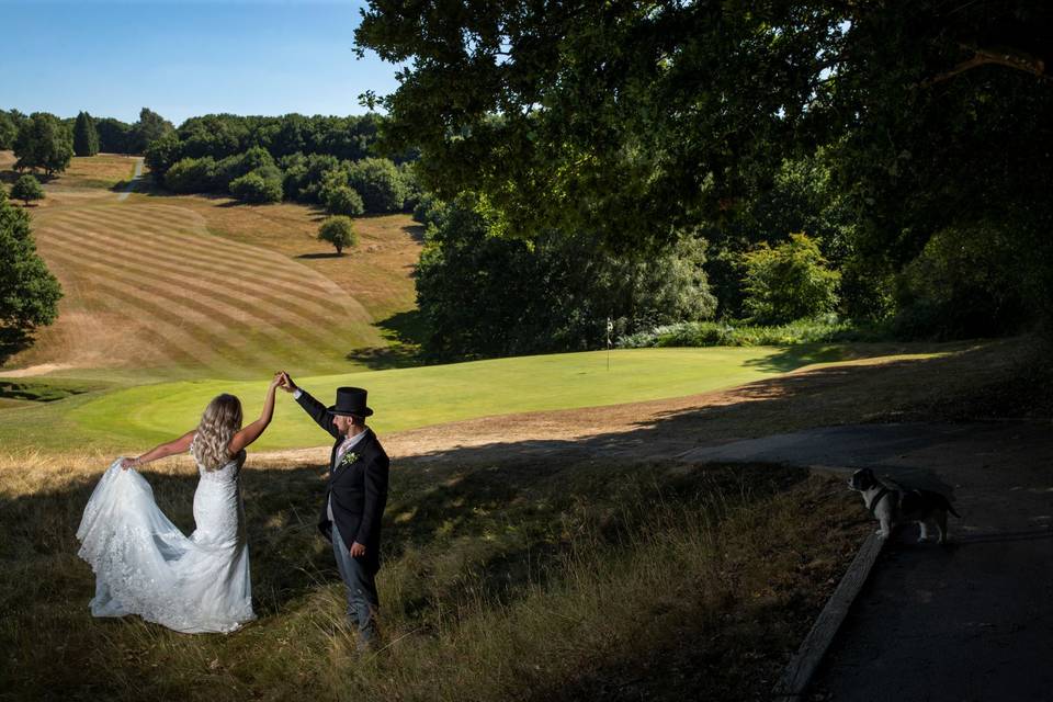 Dancing on the golf course