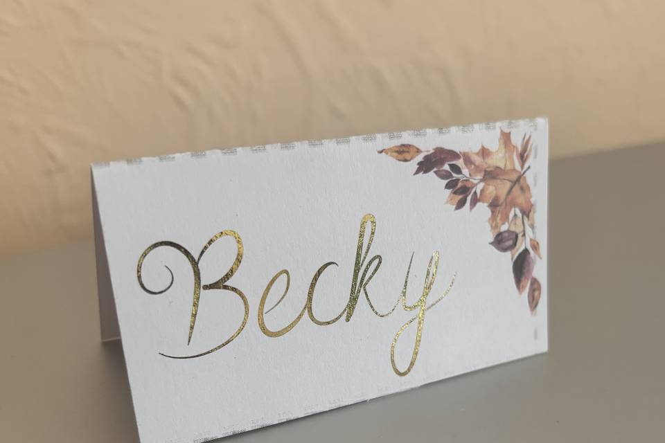 Gold Foiled Place Names