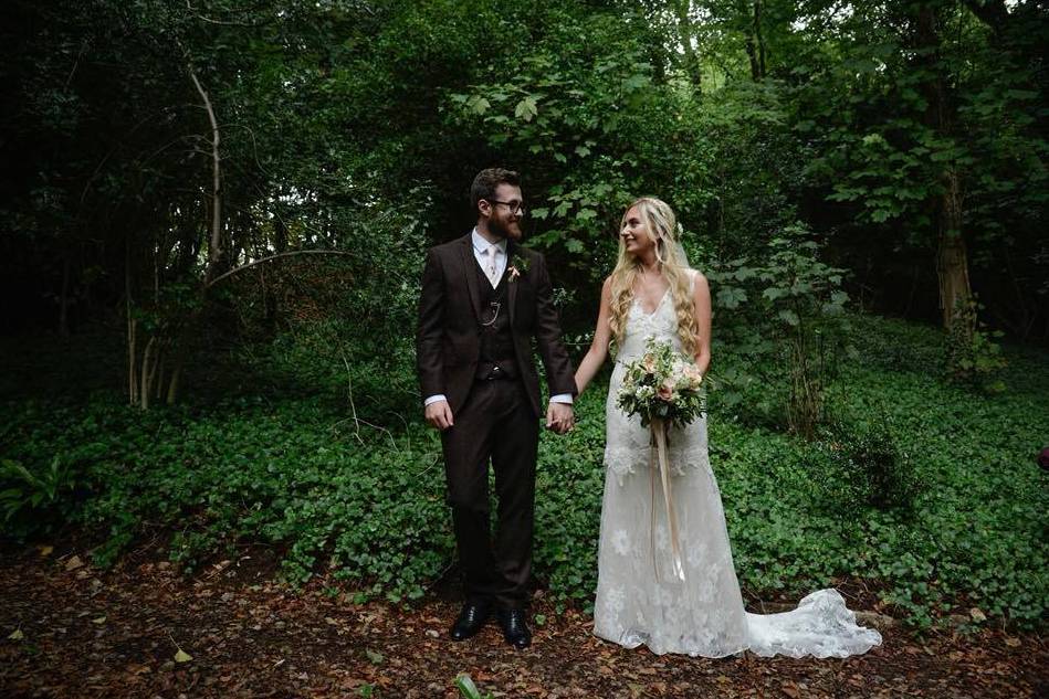 Newlyweds in the Woods